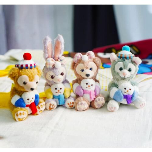 DISNEY New Christmas Series Duffy ShellieMay Stella Lou Holding the Snowman Stuffed Plush Toys Kawaii Gifts for Children Loita