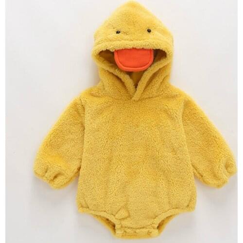 2020 New Cute BABY Newborn Baby Princess Girl Clothes Long Sleeve Hoddies Duck Photo RomperClothes Autumn Winter Wear 0-18m