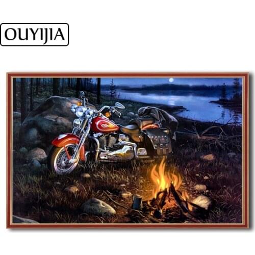 OUYIJIA Locomotive Cartoon Motorcycle 5D DIY Diamond Decoration Painting Diamond Embroidery Rhinestone Mosaic Cross Stitch Oil