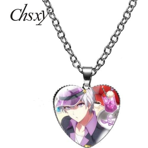 CHSXY Japan Anime IDOLISH7 Boys Girls Pendant Necklaces Cartoons Art Photo Crystal Kawaii Choker For Fans Women Jewelry Gifts
