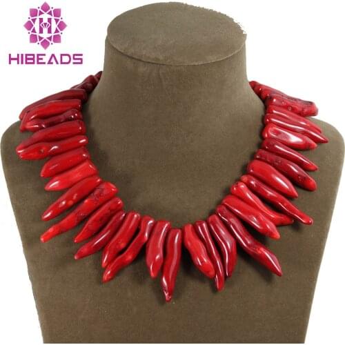 Wholesale High Quality Natural Gothic Red Coral Necklace Baroque Indian Coral Jewelry Free Shipping CN170