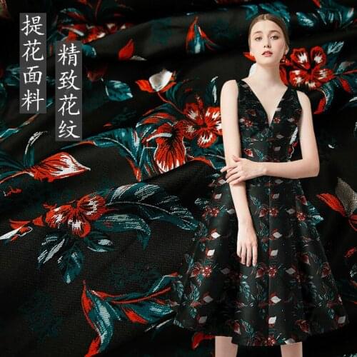 Yarn-dyed jacquard fabric autumn and winter high-grade brocade fabrics Europe and the United States floral fashion clothing