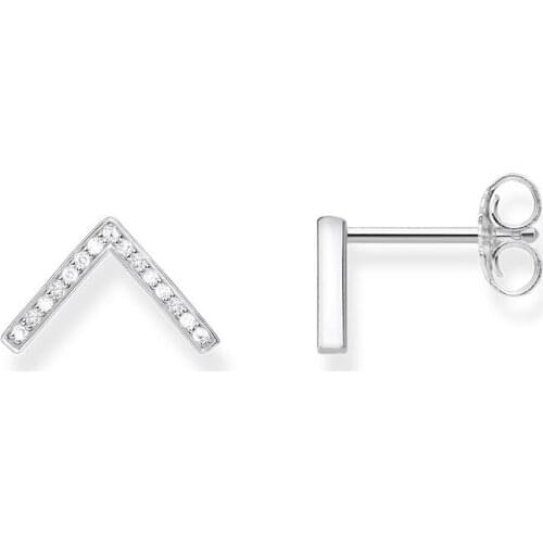 Letter V Ear Stud Earrings, 2020 Minimalism Thomas Style Earring 925 Sterling Silver White CZ Ts Jewelry Classic Gift For Women