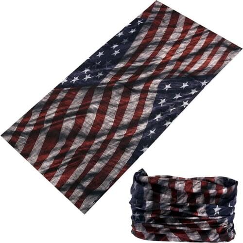 Vintage 3D USA Flag Design Buffe Women Men Magic Seamless Bandanas Retro Tubular Headband Face Bandana Buffe Head Neck Scarf