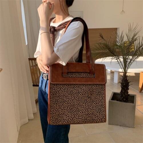 Shoulder Bags For Ladies New Leopard Print Pu Leather Patchwork Handbags Fashion Casual Bags