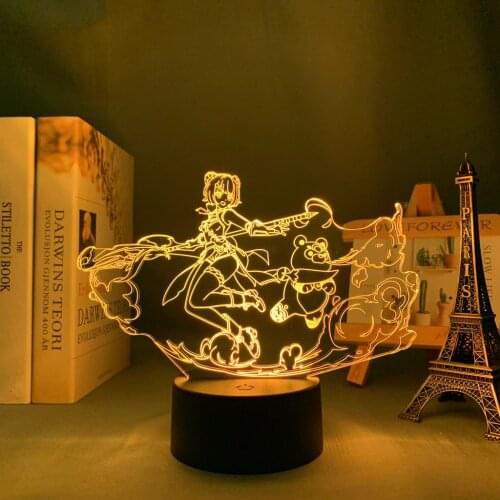 Genshin Impact Xiangling Led Night Light for Child Bedroom Decor Kids Birthday Gift Genshin Impact Desk Led Night Lamp