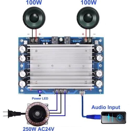 TDA7293 2*100W High Power Digital Amplifier Board Dual Channels Class D Subwoofer amp