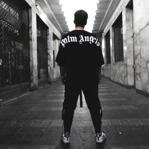 Palm Angels Short Sleeve Letter Print Short Sleeve Drop Shoulder Big Letter Street T-Shirt