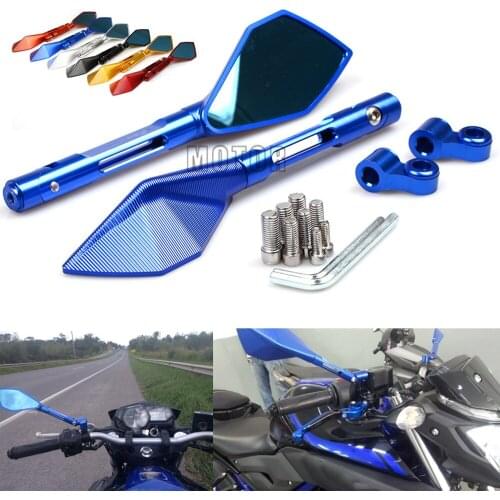 Universal CNC Motorcycle Rearview Rear View Mirrors For Yamaha YZF R3 R1 FZ6 MT09 MT07 XJR 1300 2002 2003 2004 2005 2006 2007