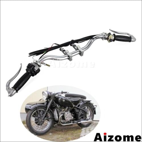 Ural Sidecar Handlebar w/ Grips Lever Cable For Zundapp DB DS KS 750 MW M1 M72 R12 R75 R51 R61 R66 R71 K750 Replika BW40 Dnepr