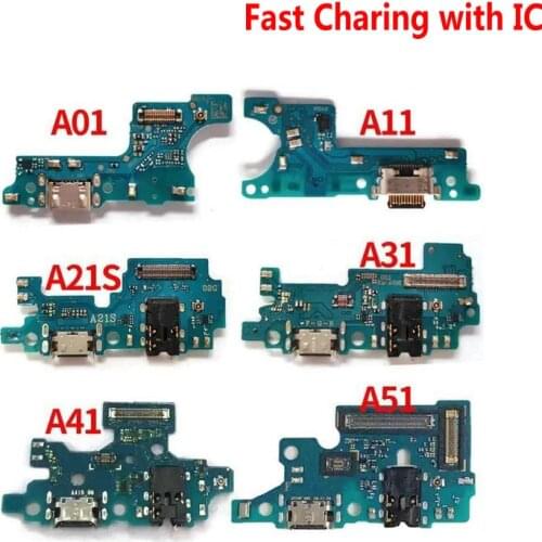 USB Charging Port Connector Board Parts Flex Cable With Microphone Mic For Samsung A01 A11 A21 A31 A41 A51 A71 M11 M21 M31