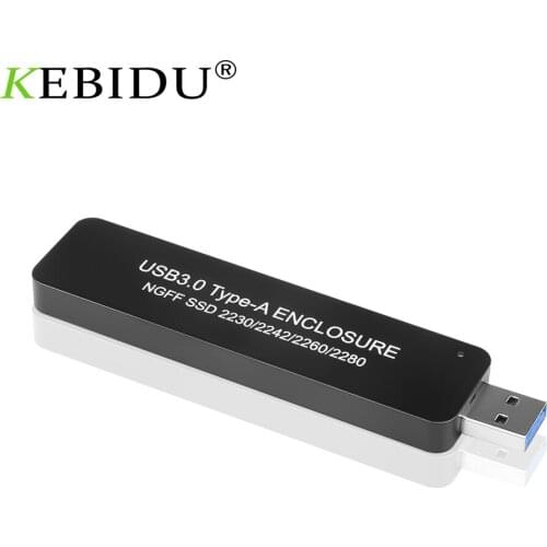 Type A to M.2 SATA SSD External Enclosure Stretched Plug USB 3.0 HDD Case for NGFF M2 2230 2242 2260 2280 Box Hard Drive Adapter