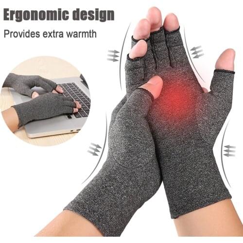 1 Pair Compression Arthritis Gloves Wrist Support Cotton Joint Pain Relief Hand Brace Women Men Therapy Wristband