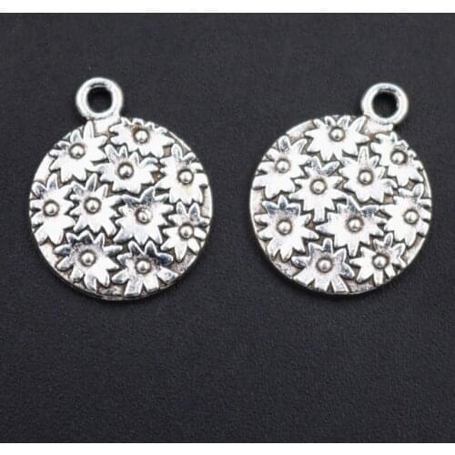 10pcs Antique Silver Color Metal Garland Charm Vintage Keychain Bracelet DIY Handmade Jewelry Alloy Pendants 20*16mm A1642