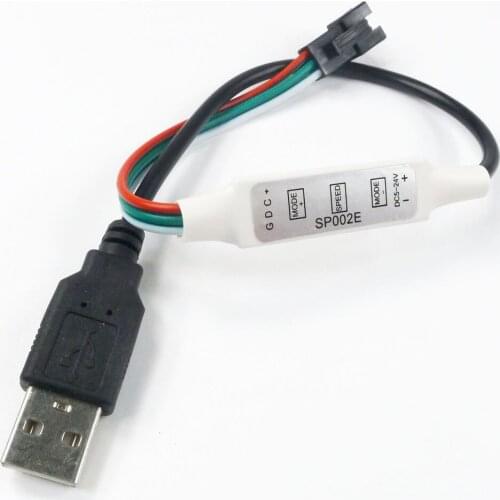 10PCS SP002E 3key mini Controller USB/DC connector DC5-24V for 3PIN WS2812B WS2811 Pixel LED Strip