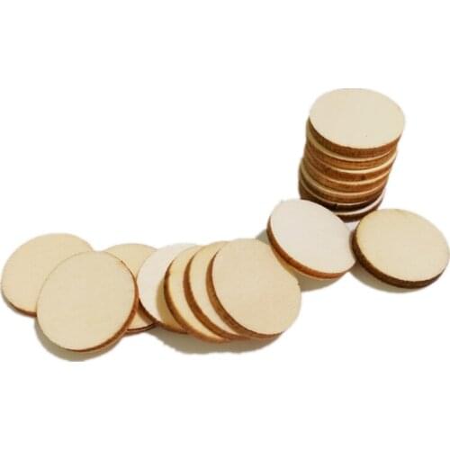 100pcs 20mm Wood Circles for Crafts Unfinished Wood Rounds Cutouts Wooden Circles for Kid Painting Blank Wood Slices for Coaster