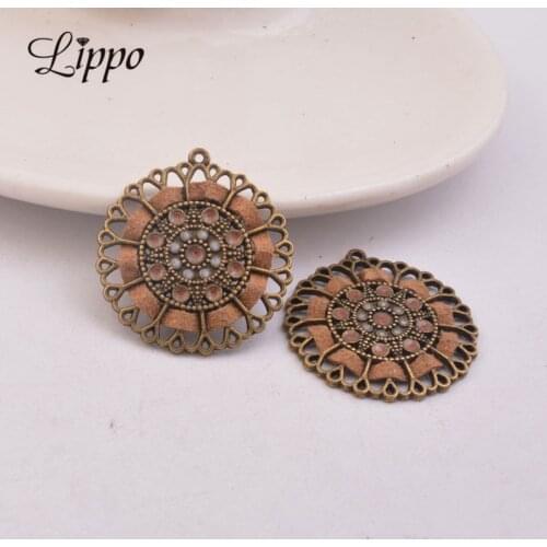 12pcs Antique Round Charm Connector Metal Zinc alloy Pendant Connector DIY Jewelry Connector