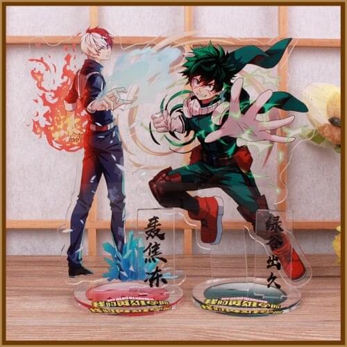 16cm My Hero Academy Keychain Bakugo Double Sided Acrylic Key Chain Pendant Anime Accessories Cartoon Key Ring