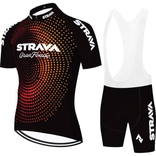 2021 team strava bike jersey men 20D gel pad quick dry cycling jersey suit ​Summer conjunto ciclismo hombre men ropa ciclismo