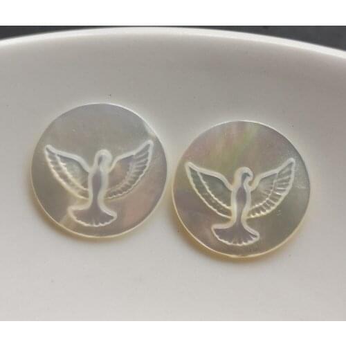 30pcs/lot 15mm Natural Round Holy Spirit Mother of Pearl shell for DIY Jewelry Round cut mother Pearl shell Beads