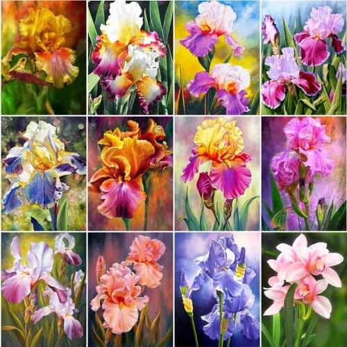 5D Full Round Square Drill Diamond Embroidery Flowers Pictures of Cross Stitch Kits Diamond Painting Lily Mosaic Home Decoration