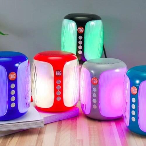 Wireless Mini Portable Bluetooth speaker soundbar subwoofer sound system waterproof Column speakers hifi With LEDColorful Light