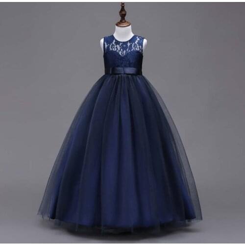 BOTEZAI Kids Girls Party Wear Costume For Children Princess Wedding Dress Girls Lace Flower Teens Prom Dresses Christmas dress