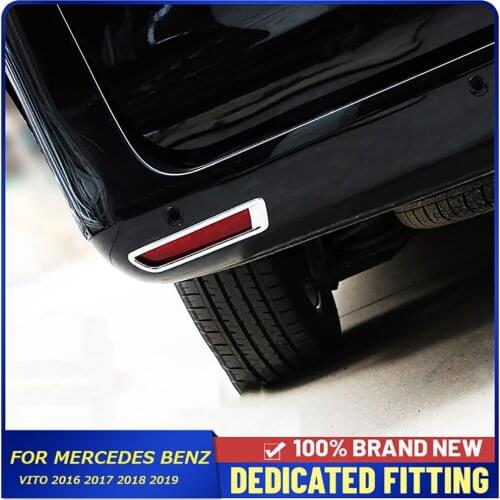 Car Rear Foglight Decorative Cover Sticker ABS Chrome Tail Fog Lamp Trims Cover For Mercedes Benz Vito 2016 2017 2018 2019