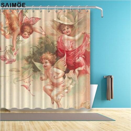 Cupid Angel Decorative Fabric Shower Curtain