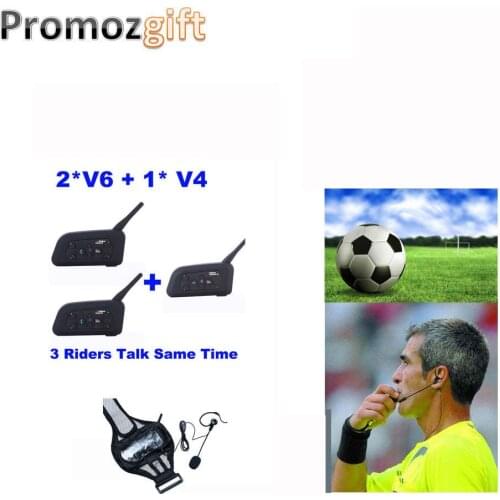 1* V4 + 2 * V6 1200M 3 Referees Talk same time for Football Referee Coach Judger Arbitro Ref-comm headset