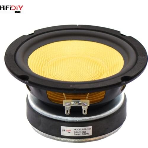 HIFIDIY HI-FI AUDIO 6.5 inch 6" Midbass Woofer speaker DIY Unit 8 OHM 120W Glass fiber vibratory basin Loudspeaker BT6 BK6-167