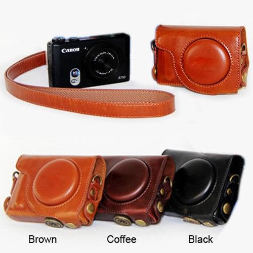 Leather case bag cover Grip Strap for canon powershot S100 S110 S120 S200