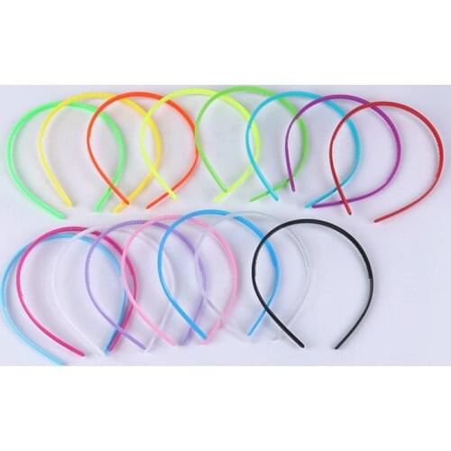 Korean hot selling 0.8 cm wide simple colorful plastic headband with teeth kids children girls headband