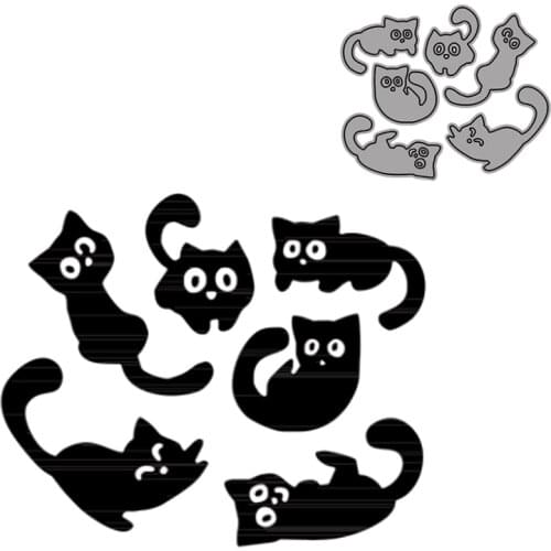 Adorable Cats Together Metal Cutting Dies New 2021 Diy Scrapbooking Photo Album Decorative Crafts Embossing Die Cuts
