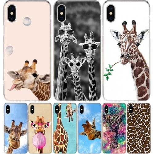 Giraffe Anime Cute Cover Phone Case For Iphone 11 12 Mini Pro 7 6 X 8 6S Plus XS MAX + XR 5S SE 10 9 Art TPU Coque Capa Shell