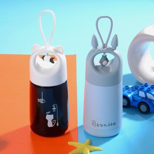Cartoon Vacuum Flask Water Bottles Stainless Steel Drinkware Milk Tea Cups Novelty Gifts Home Leakproof Portable Hot Water Cup