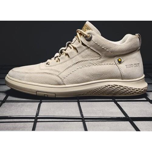 Vintage Men Boots Suede Leather Western Ankle Boots Men Waterproof Winter Work Boots Casual Shoes Sneakers Cowboy