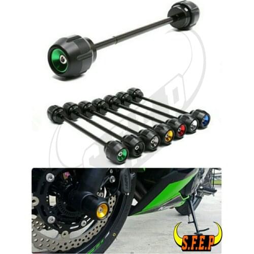 Motorcycle CNC Front Axle Bracket Crash Sliders Wheel Drop Ball Fall Protection For Kawasaki Z900 2017-2018