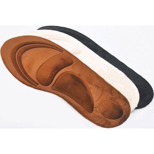 Unisex Memory Foam Insoles Orthopedic Pads 4D Suede Flat Foot Feet Care Sole Shoe Sport Sponge Arch Support Insoles Men Women