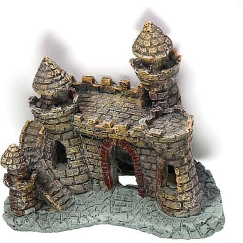 Aquarium Ornament Antique Castle Tower Fish Landscape Resin Decoration