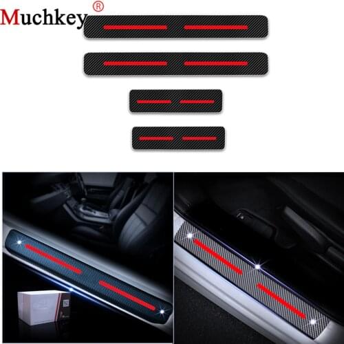 For Kia sportage R Car Door Sill Protector Scuff Plate Door Step Scratch Cover 4D Carbon Fiber Car Accessories Stickers 4pcs