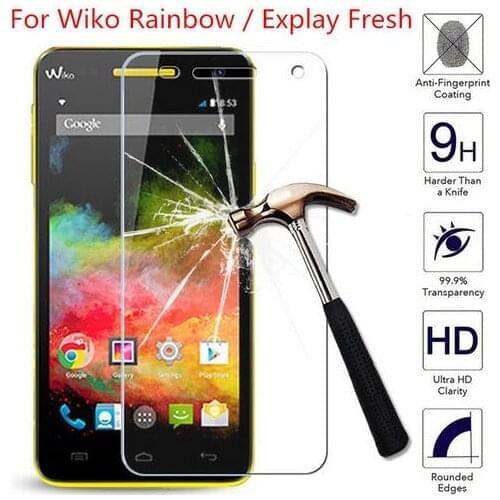 2pcs For Wiko Rainbow / Explay Fresh 5.0 inch Tempered Glass Screen Protector 0.26mm Front Premium Protective Guard Film Case