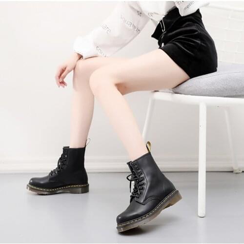 Womens Martins Leather Boots Fashion High Top Multicolor Warm Snowshoes Dr. Motorcycle Boots Black Couple Unisex Boots