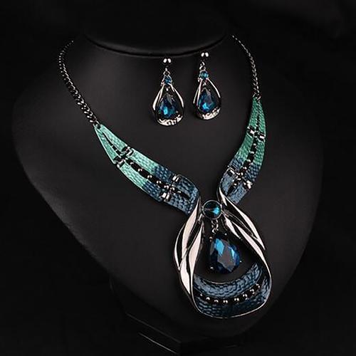 BLUELANS Women Statement Chain Pendant Choker Bib Necklace Earrings Fashion Jewelry Set этно украшения ожерелье для женщин 2020
