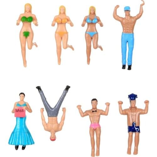 10Sets 1Set=8Pcs Cup Hanging Toy Pool Party Cup Glass Margin Hold Hanging Cartoon Micro Doll Landscape Cup Hanging Toys