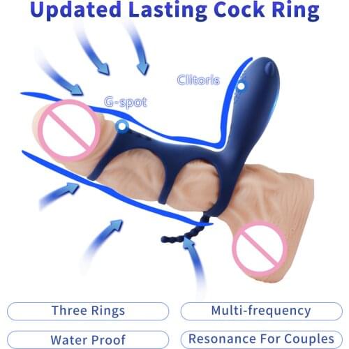 10 Speeds Penis Vibrator Rings Male Longer Lasting Vibrating Cock with Anal Massager USB Charged Silicone Sex Toy for Men YS0261