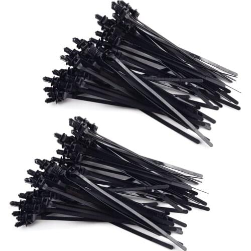 100pcs/Set Nylon Push Clips Wire Tie Released Zip Straps Pipe Cable Fastener Bundle Band Universal