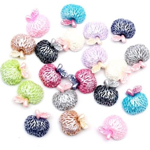 100Pcs Mixed Apple Paint Resin Crafts Christmas Decoration Flatback Cabochon Embellishment For Scrapbook DIY Accessories 13x12mm