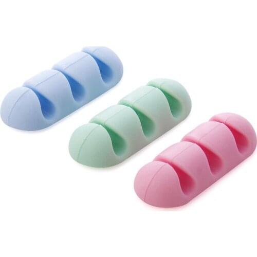 2pcs/lot Self-adhesive Cable Clip Desktop USB Cord Wire Fixing Organizer Charger Line Sticky Clamp Wall-mounted Plug Placement