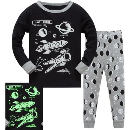 2021 New Spring Boys Pajamas Sets Long Sleeve O-neck Cartoon Baby Boy Sleepwear 2 PCs Suits Casual Children Clothing Set